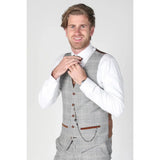 Francis - Chaleco gris a cuadros para hombre