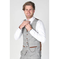 Francis - Chaleco gris a cuadros para hombre