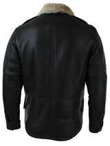 Abrigo de hombre de piel de oveja auténtica de 3/4, color marrón y beige, cálido para invierno.