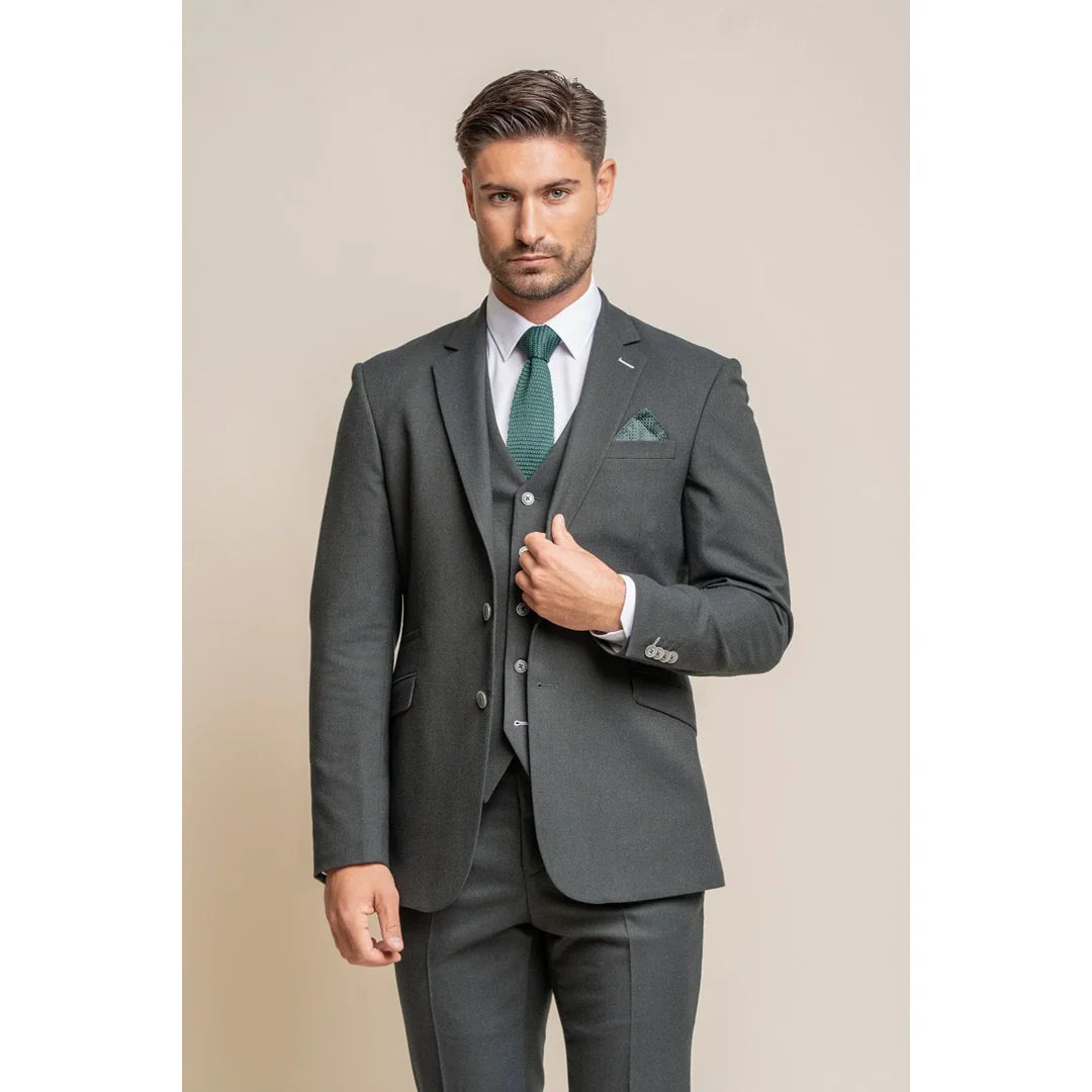 Furious - Blazer formal para hombre color verde oliva oscuro