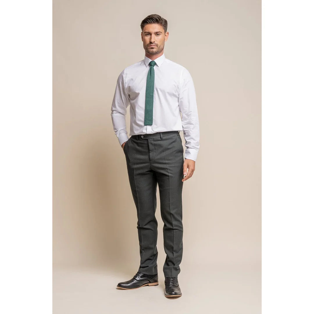 Furious - Pantalones formales de hombre color verde oliva oscuro