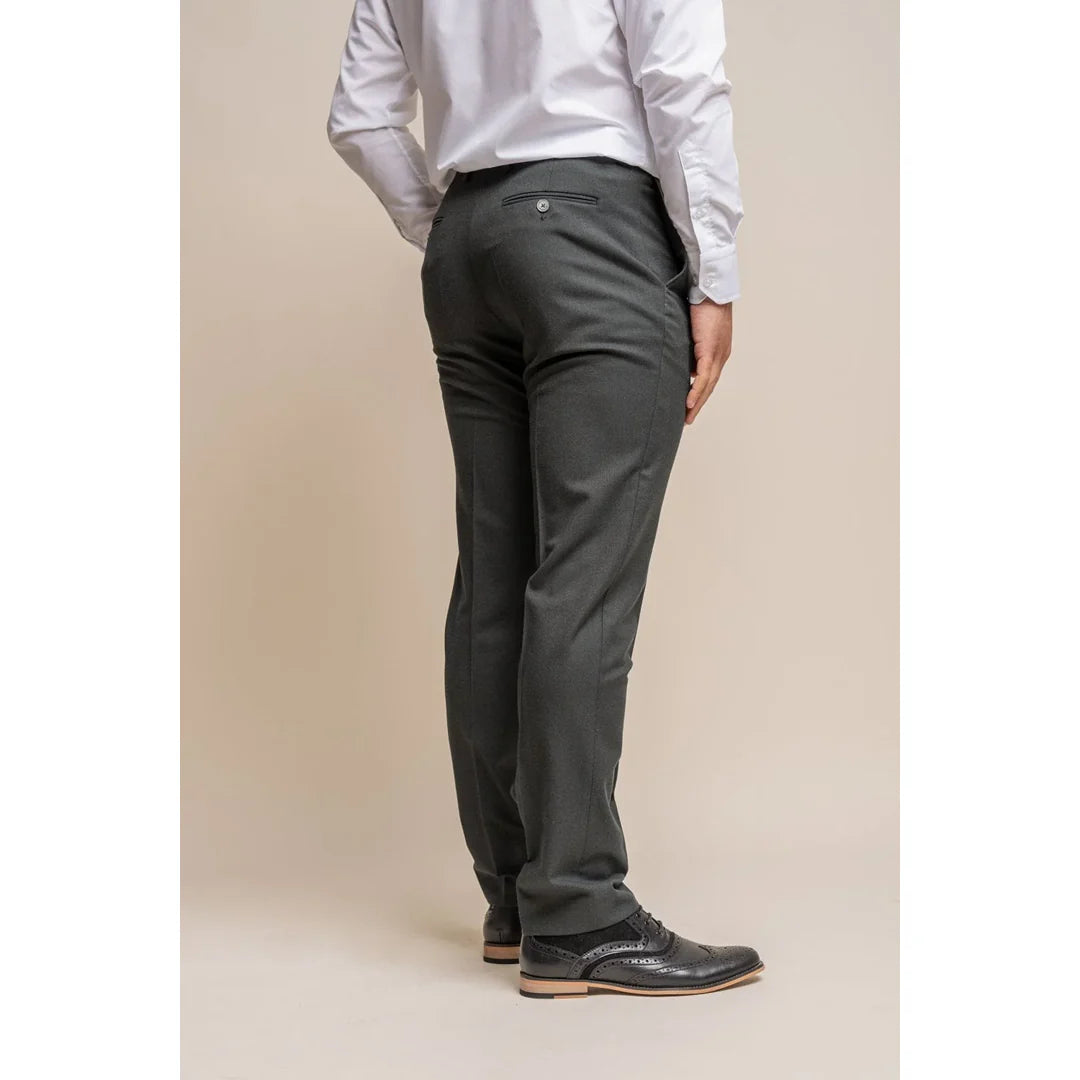 Furious - Pantalones formales de hombre color verde oliva oscuro