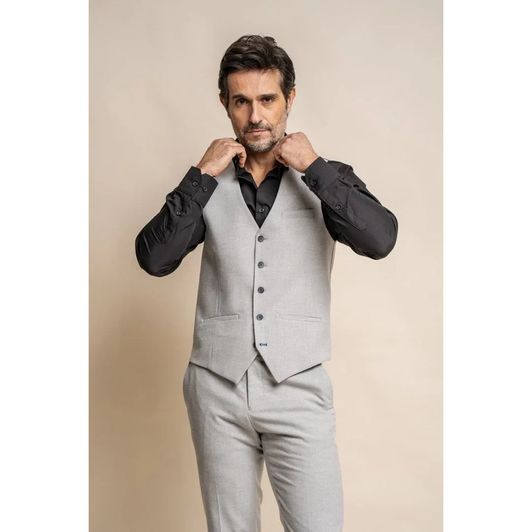 Furioso - Chaleco clásico gris para hombre