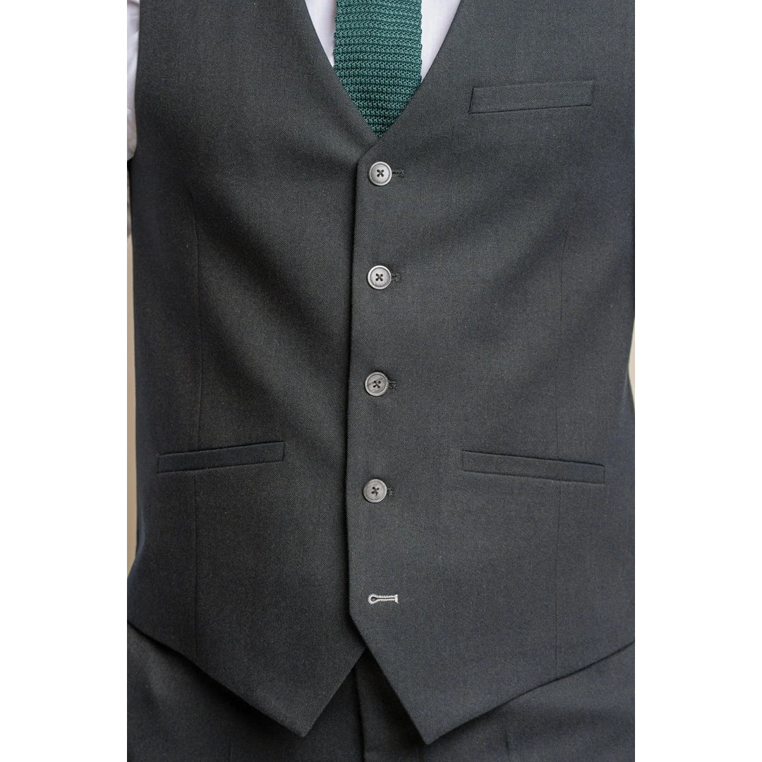Furioso - Chaleco formal de hombre color verde oliva oscuro