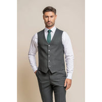Furioso - Chaleco formal de hombre color verde oliva oscuro