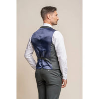 Furioso - Chaleco formal de hombre color verde oliva oscuro