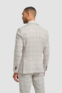 Gabriel - Blazer de lino gris a cuadros para hombre