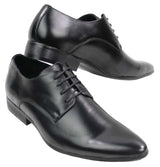 Zapatos elegantes de cuero azul, negro, crema y beige de diseño italiano para hombre.