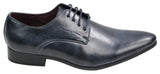Zapatos elegantes de cuero azul, negro, crema y beige de diseño italiano para hombre.