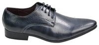 Zapatos elegantes de cuero azul, negro, crema y beige de diseño italiano para hombre.