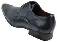 Zapatos elegantes de cuero azul, negro, crema y beige de diseño italiano para hombre.