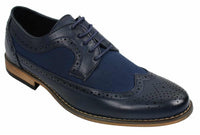 Zapatos de cuero tipo brogue para hombre, de diseñador italiano, elegantes e informales, en tonos marrón, negro y azul marino, estilo retro.