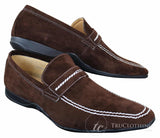 Galax GH052 - Zapatos de hombre de ante marrón sin cordones, estilo casual elegante, tallas 5 6 7 8 9 10 11
