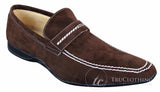 Galax GH052 - Zapatos de hombre de ante marrón sin cordones, estilo casual elegante, tallas 5 6 7 8 9 10 11