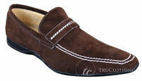 Galax GH052 - Zapatos de hombre de ante marrón sin cordones, estilo casual elegante, tallas 5 6 7 8 9 10 11