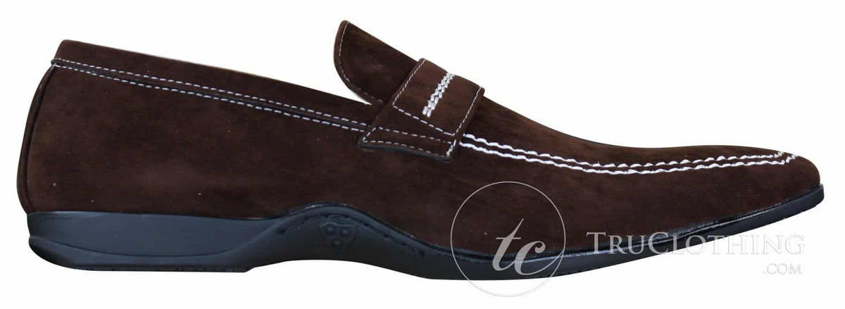Galax GH052 - Zapatos de hombre de ante marrón sin cordones, estilo casual elegante, tallas 5 6 7 8 9 10 11