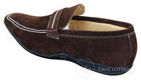 Galax GH052 - Zapatos de hombre de ante marrón sin cordones, estilo casual elegante, tallas 5 6 7 8 9 10 11