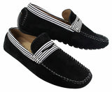 Zapatos náuticos de gamuza para hombre, con rayas, sin cordones, estilo casual elegante de verano, de fabricación italiana.