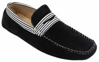 Zapatos náuticos de gamuza para hombre, con rayas, sin cordones, estilo casual elegante de verano, de fabricación italiana.