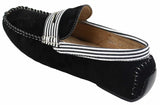 Zapatos náuticos de gamuza para hombre, con rayas, sin cordones, estilo casual elegante de verano, de fabricación italiana.