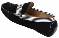 Zapatos náuticos de gamuza para hombre, con rayas, sin cordones, estilo casual elegante de verano, de fabricación italiana.