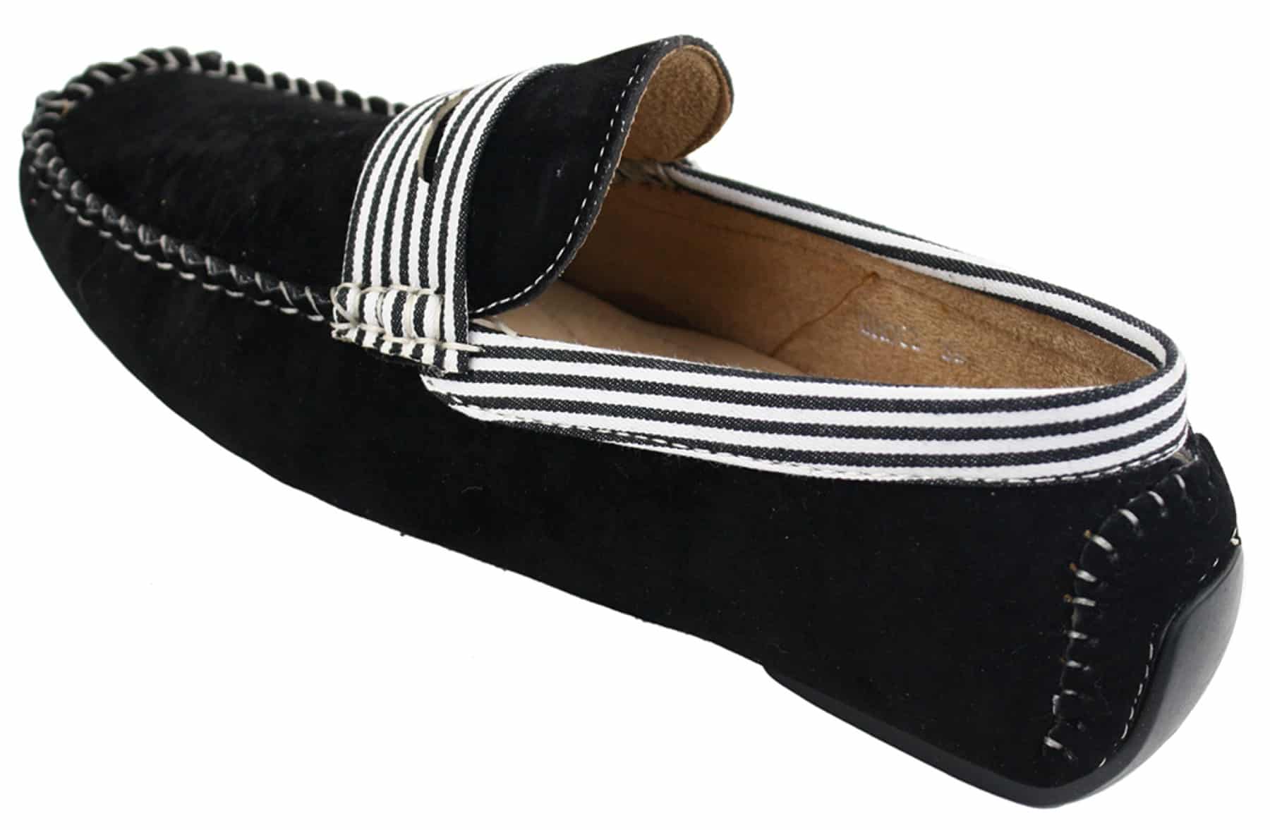 Zapatos náuticos de gamuza para hombre, con rayas, sin cordones, estilo casual elegante de verano, de fabricación italiana.