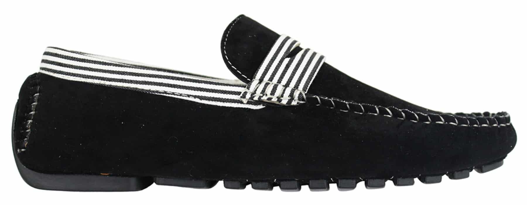 Zapatos náuticos de gamuza para hombre, con rayas, sin cordones, estilo casual elegante de verano, de fabricación italiana.