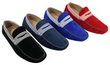 Zapatos náuticos de gamuza para hombre, con rayas, sin cordones, estilo casual elegante de verano, de fabricación italiana.