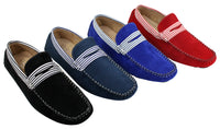 Zapatos náuticos de gamuza para hombre, con rayas, sin cordones, estilo casual elegante de verano, de fabricación italiana.
