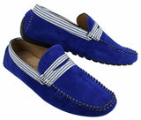 Zapatos náuticos de gamuza para hombre, con rayas, sin cordones, estilo casual elegante de verano, de fabricación italiana.