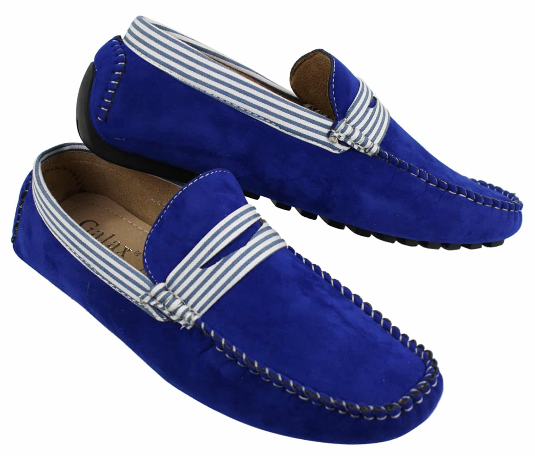 Zapatos náuticos de gamuza para hombre, con rayas, sin cordones, estilo casual elegante de verano, de fabricación italiana.