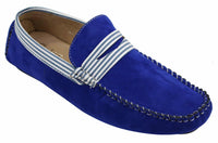 Zapatos náuticos de gamuza para hombre, con rayas, sin cordones, estilo casual elegante de verano, de fabricación italiana.