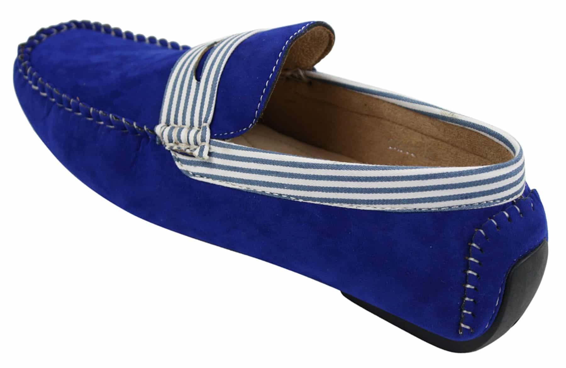 Zapatos náuticos de gamuza para hombre, con rayas, sin cordones, estilo casual elegante de verano, de fabricación italiana.