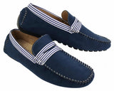 Zapatos náuticos de gamuza para hombre, con rayas, sin cordones, estilo casual elegante de verano, de fabricación italiana.