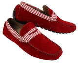 Zapatos náuticos de gamuza para hombre, con rayas, sin cordones, estilo casual elegante de verano, de fabricación italiana.