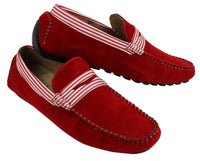 Zapatos náuticos de gamuza para hombre, con rayas, sin cordones, estilo casual elegante de verano, de fabricación italiana.