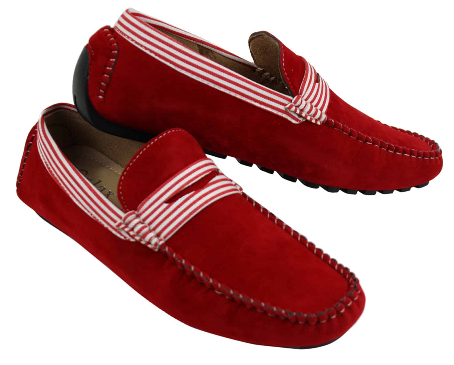 Zapatos náuticos de gamuza para hombre, con rayas, sin cordones, estilo casual elegante de verano, de fabricación italiana.