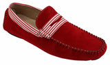 Zapatos náuticos de gamuza para hombre, con rayas, sin cordones, estilo casual elegante de verano, de fabricación italiana.