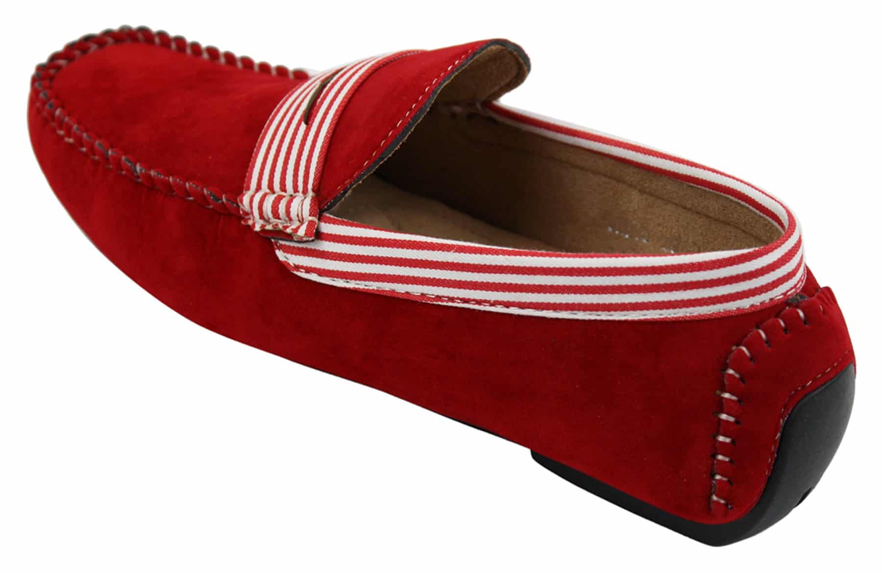 Zapatos náuticos de gamuza para hombre, con rayas, sin cordones, estilo casual elegante de verano, de fabricación italiana.