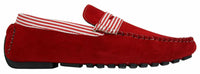 Zapatos náuticos de gamuza para hombre, con rayas, sin cordones, estilo casual elegante de verano, de fabricación italiana.