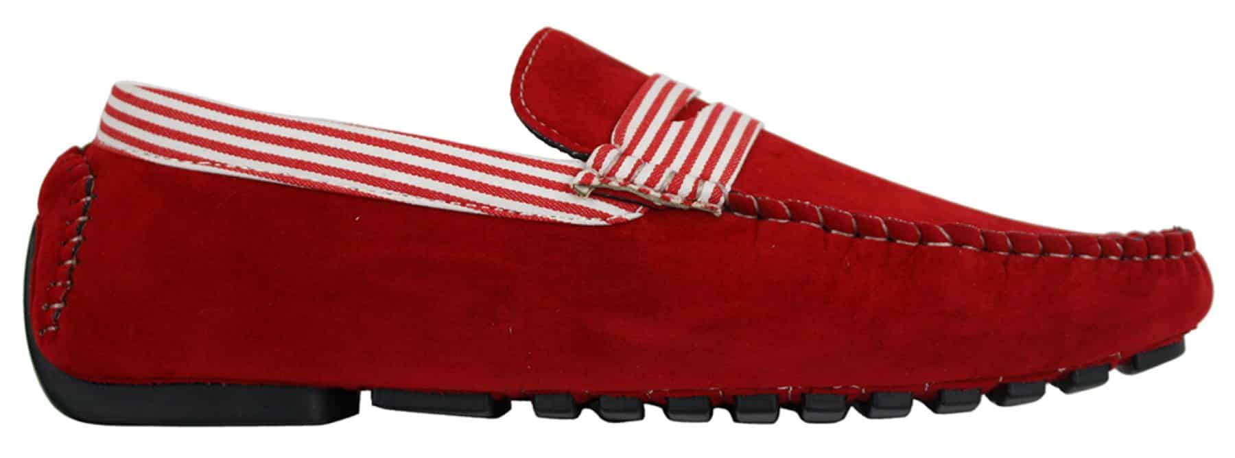 Zapatos náuticos de gamuza para hombre, con rayas, sin cordones, estilo casual elegante de verano, de fabricación italiana.