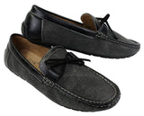 Zapatos mocasines de cuero y mezclilla para hombre, estilo casual elegante, color azul marino y marrón claro, estilo italiano.