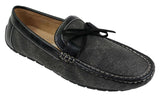 Zapatos mocasines de cuero y mezclilla para hombre, estilo casual elegante, color azul marino y marrón claro, estilo italiano.