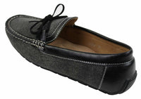 Zapatos mocasines de cuero y mezclilla para hombre, estilo casual elegante, color azul marino y marrón claro, estilo italiano.