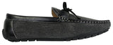 Zapatos mocasines de cuero y mezclilla para hombre, estilo casual elegante, color azul marino y marrón claro, estilo italiano.