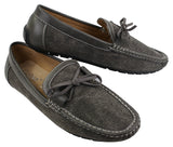 Zapatos mocasines de cuero y mezclilla para hombre, estilo casual elegante, color azul marino y marrón claro, estilo italiano.