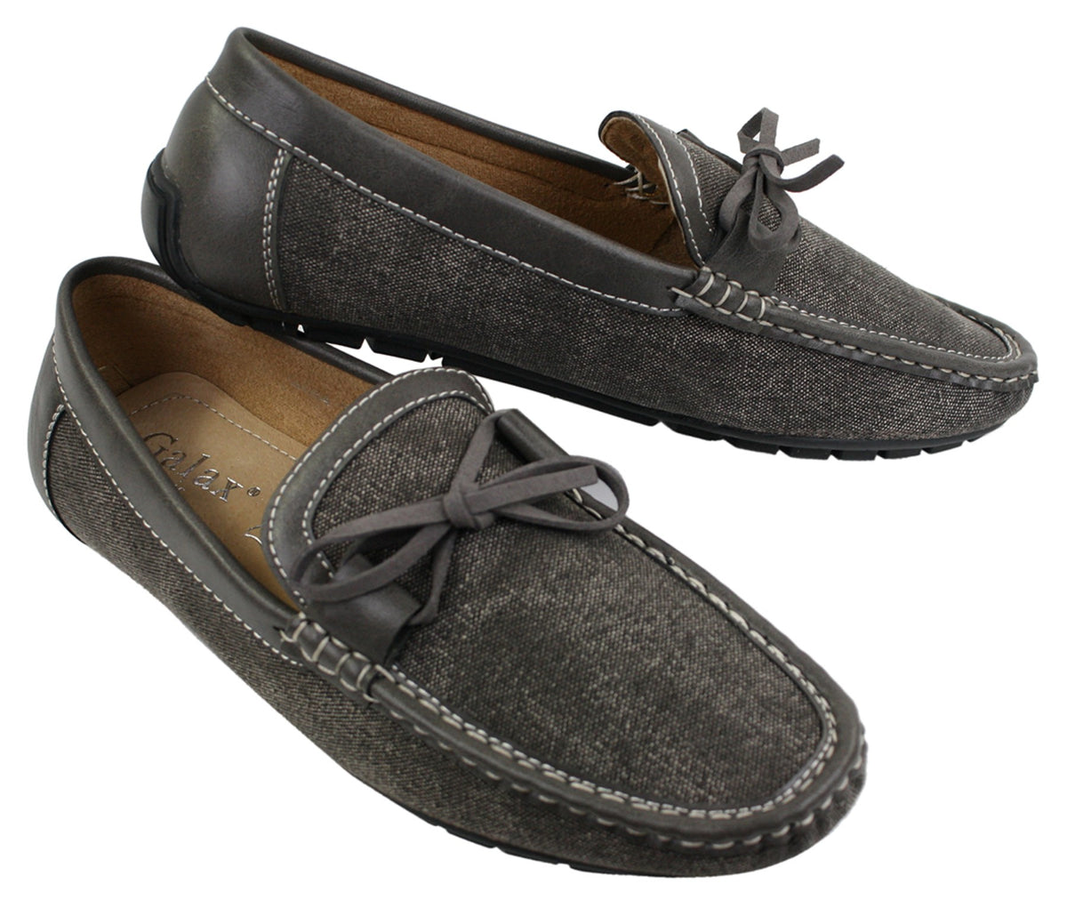 Zapatos mocasines de cuero y mezclilla para hombre, estilo casual elegante, color azul marino y marrón claro, estilo italiano.
