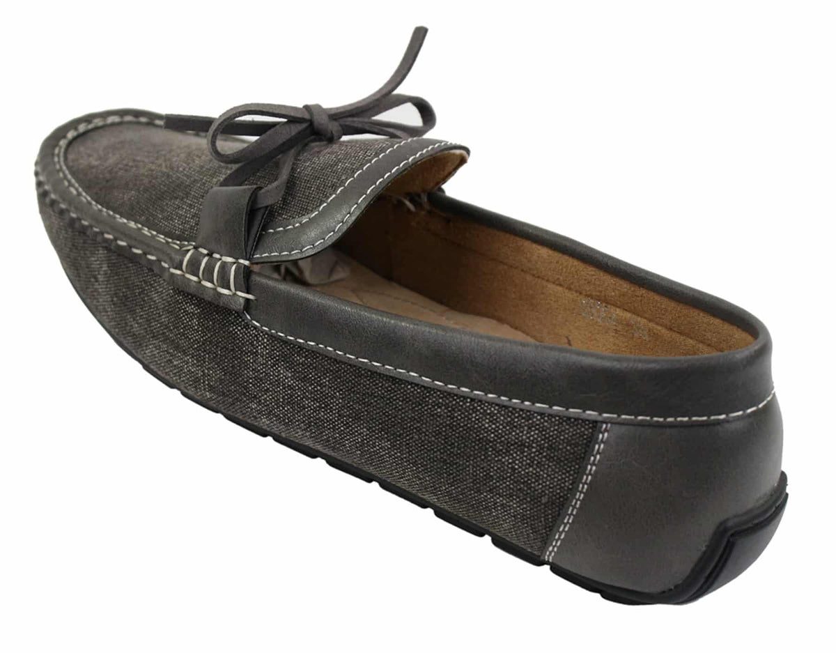 Zapatos mocasines de cuero y mezclilla para hombre, estilo casual elegante, color azul marino y marrón claro, estilo italiano.