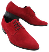 Zapatos casuales elegantes de gamuza con cordones para hombre, color rojo, verde, negro y gris, estilo italiano.