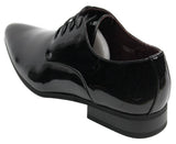 Zapatos elegantes de hombre con cordones, forrados en piel, ideales para la oficina, fiestas y bodas. Diseño italiano, charol brillante.